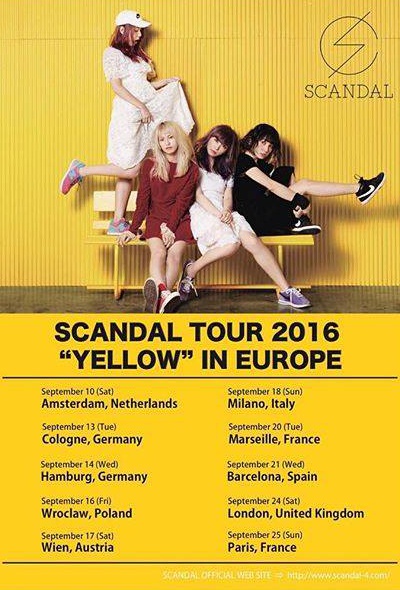 SCANDAL Tour 2016 Yellow in Europe